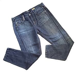 Anthropologie Level 99 Sarah Twisted Seam Tomboy Selvedge Dark Wash Jeans Sz 27